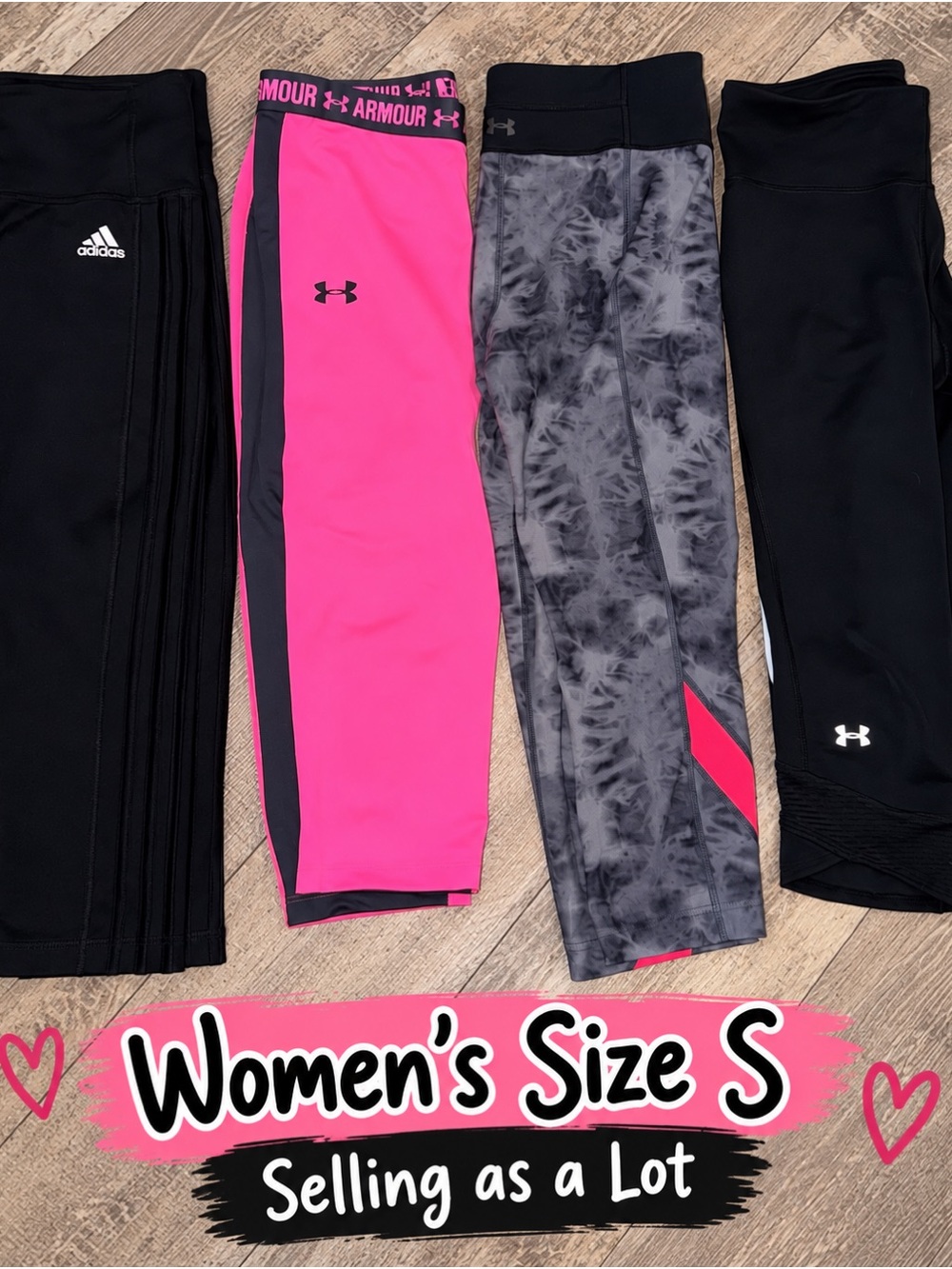 Under Armour Girls' Hot Pink and Black Performance Leggings